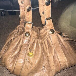 Gerard Darel Stunning Leather Pouch Bag in Tan